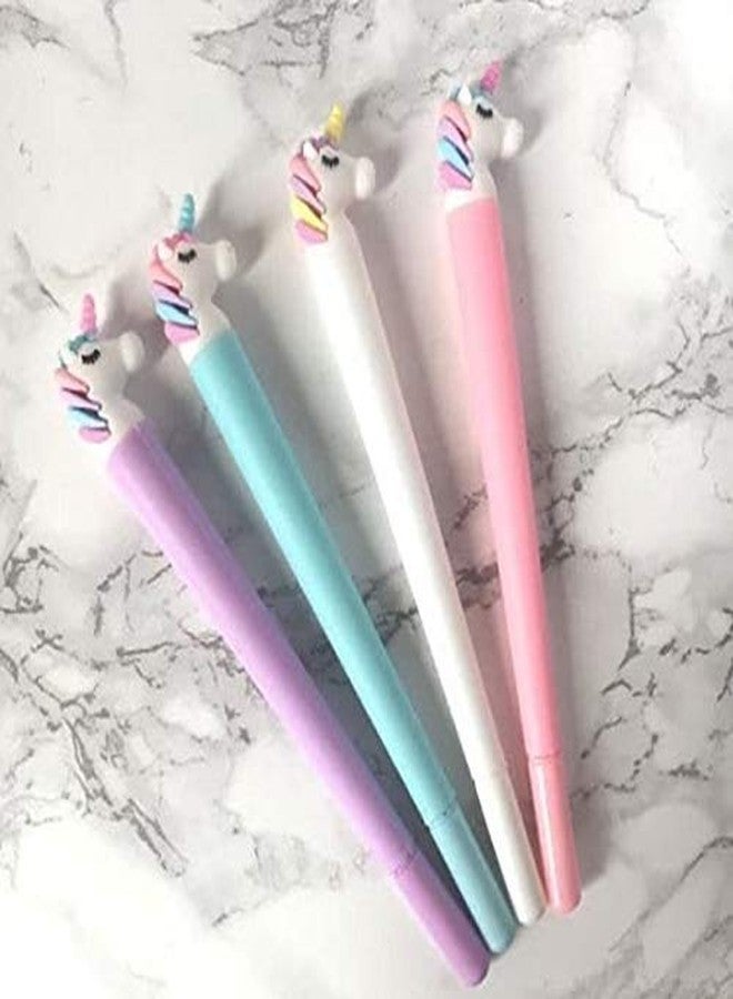 Sellon1 Unicorn Cartoon Creative Ballpoint Pen Rollerball Pen Stationery School Stationery| School&Teaching Aids Unicorn Gel Pen,Blue - Image 3