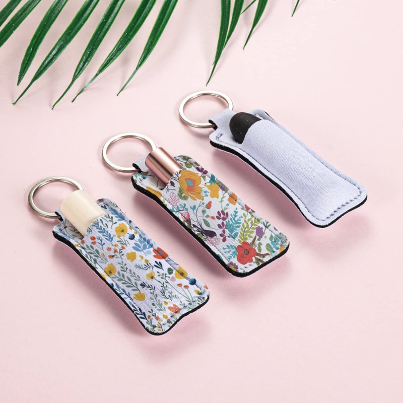 Valyria Valyria Sublimation Blanks Chapstick Holder Keychains Lipstick Holder Keychains Chapstick Holder Bulk (White-Rectangle (20 Pcs))  - Image 5
