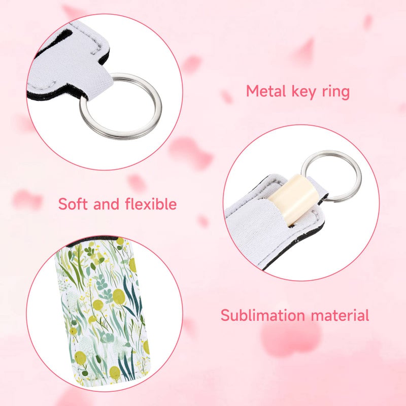 Valyria Valyria Sublimation Blanks Chapstick Holder Keychains Lipstick Holder Keychains Chapstick Holder Bulk (White-Rectangle (20 Pcs))  - Image 2