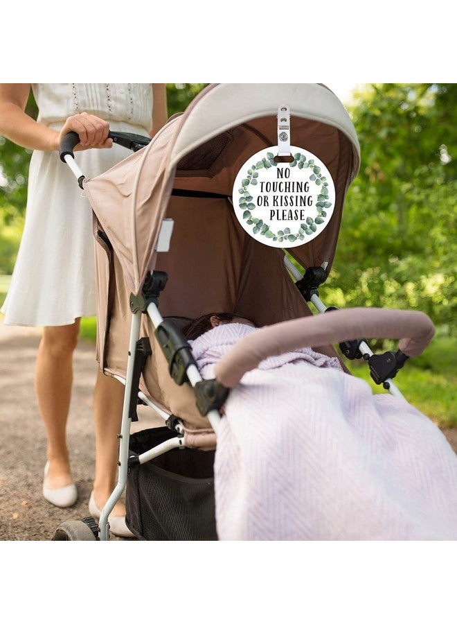 None/Brand Do Not Touch Baby Signs-Stroller Tag, 2 Pack Greenery No Touching or Kissing Baby Sign, Stop No Touching Baby Car Seat Sign or Stroller Tag for Newborn Baby (5 Inches) - Image 5