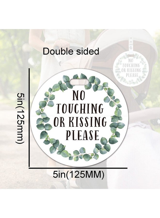 None/Brand Do Not Touch Baby Signs-Stroller Tag, 2 Pack Greenery No Touching or Kissing Baby Sign, Stop No Touching Baby Car Seat Sign or Stroller Tag for Newborn Baby (5 Inches) - Image 3