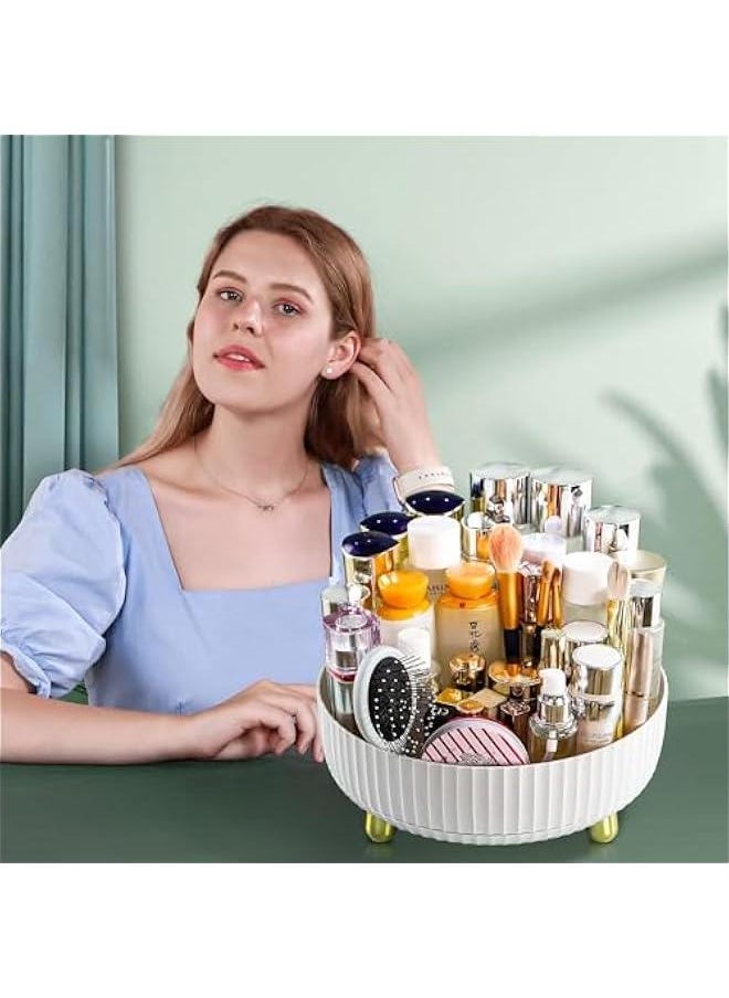 TRASSLE - 360° Rotating Storage Tray, Rotary Table Diameter, Cosmetics and Perfume Organizer, Desktop Storage Tray for Cosmetics and Skincare Products Large Capacity - Image 1