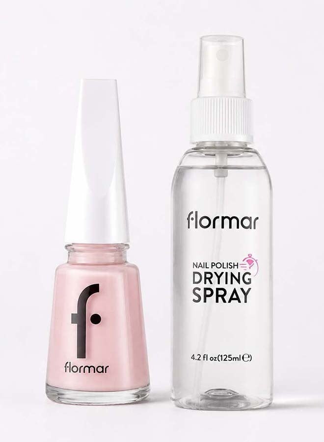 flormar The Must Have Nail Combo - Dry Spray + extra pigmented shiny finish nail paint - Image 1