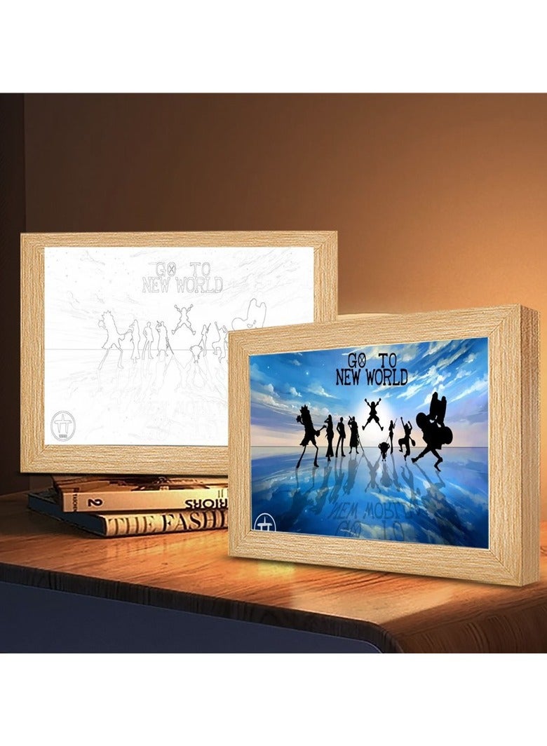 KUYING One Piece Anime Light Painting Decoration Luminous Ornament Surrounding Handmade Night Light 
