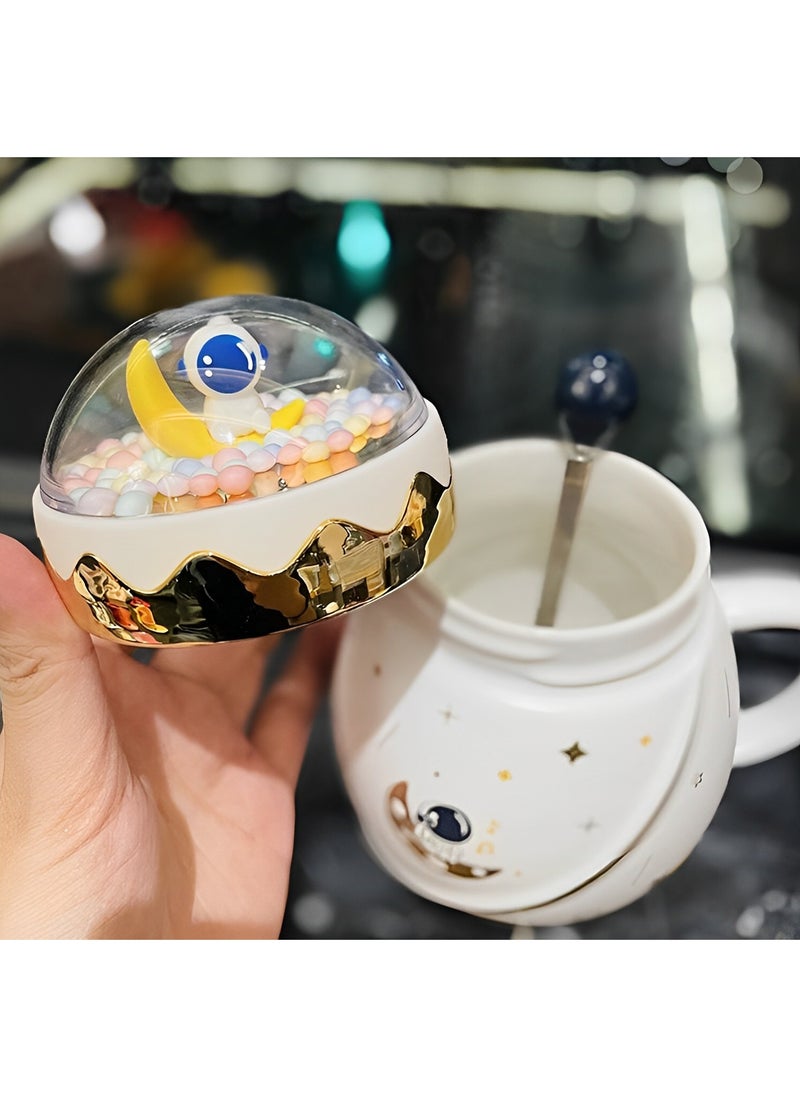 Fearlex Astronaut Ceramic Mug for Coffee, Tea and Milk | Porcelain Mug with Lid, Spoon and Gift box | Luxury Style Cup Gift for all Glorious Events, Kitchen and Home Decor  - Image 4