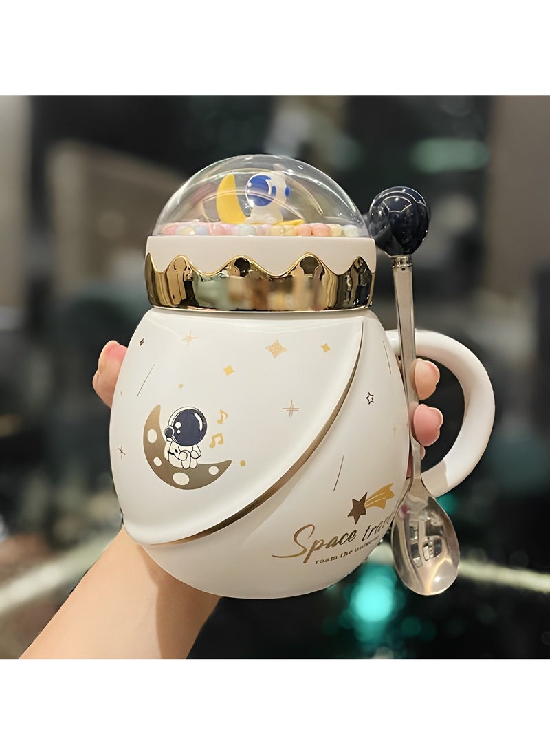Fearlex Astronaut Ceramic Mug for Coffee, Tea and Milk | Porcelain Mug with Lid, Spoon and Gift box | Luxury Style Cup Gift for all Glorious Events, Kitchen and Home Decor  - Image 3