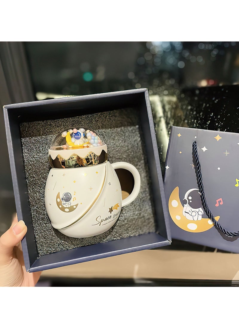 Fearlex Astronaut Ceramic Mug for Coffee, Tea and Milk | Porcelain Mug with Lid, Spoon and Gift box | Luxury Style Cup Gift for all Glorious Events, Kitchen and Home Decor  - Image 2