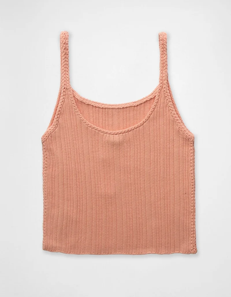 امريكان ايجل بلوزة تانك قصيرة بنمط كروشيه