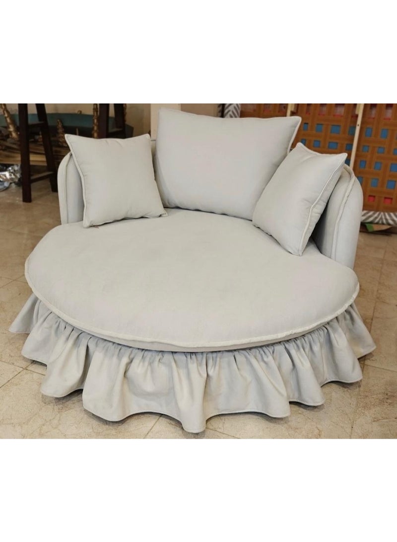 كرسي لاونج مودرن, دائري الخشب سويدي - Image 1