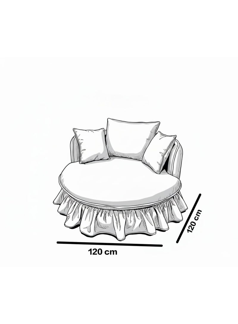 كرسي لاونج مودرن, دائري الخشب سويدي - Image 2