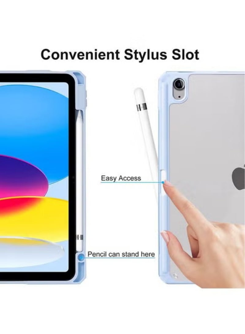 Rock Pow Case for iPad Air 11 inch M3 2025/Case for iPad Air 11 inch M2 2024 and iPad Air5 10.9 inch 2022/Air4 10.9 inch 2020 Gen with Pencil Holder Clear Transparent Slim Stand Auto Wake/Sleep,Cover for air 5th/air 4th 10.9inch 2022/2020,air 6th/air 7th 11inch 2025/2024 - Image 5