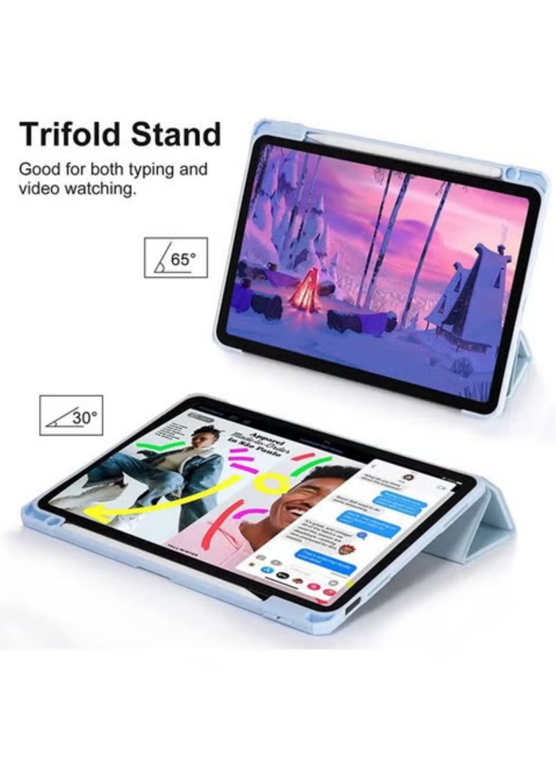 Rock Pow Case for iPad Air 11 inch M3 2025/Case for iPad Air 11 inch M2 2024 and iPad Air5 10.9 inch 2022/Air4 10.9 inch 2020 Gen with Pencil Holder Clear Transparent Slim Stand Auto Wake/Sleep,Cover for air 5th/air 4th 10.9inch 2022/2020,air 6th/air 7th 11inch 2025/2024 - Image 4