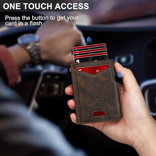 SEMORID Wallet for Men Wallet with Slim Pop Up Card Holder 9-13 Cards, Bifold Minimalist Smart Wallet RFID Blocking Credit Card Holder with ID Window & Stretchable Cash Slot Compact Metal Aluminum Card Case - Image 2