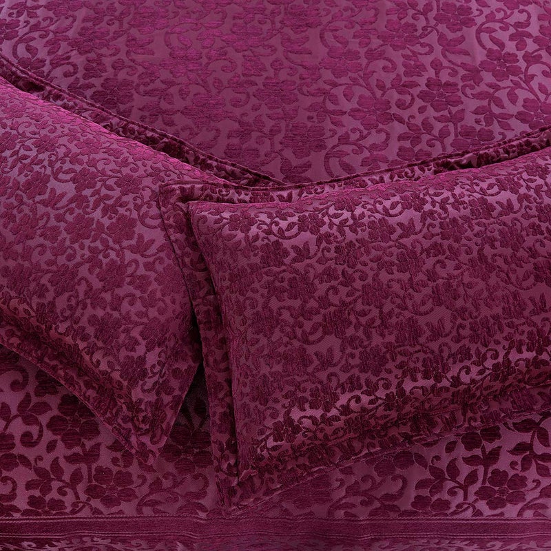 Victor Victor Splash CoralCotton Viscose Double Bedcover with Pillow Covers Easy WashExtra Soft BreathableFade Resistant Cooling 90 x 100 228cm x 254cm Wine - Image 4