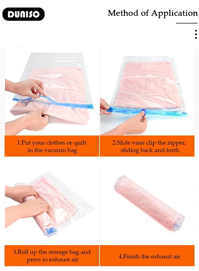 DUNISO Home Brand Vacuum Storage Bags- Pack of 10(40*60 cm) Reusable Compression Bags Space Saver for Packing, Clothes, Comforters, Blankets, No Pump Needed  - Image 5