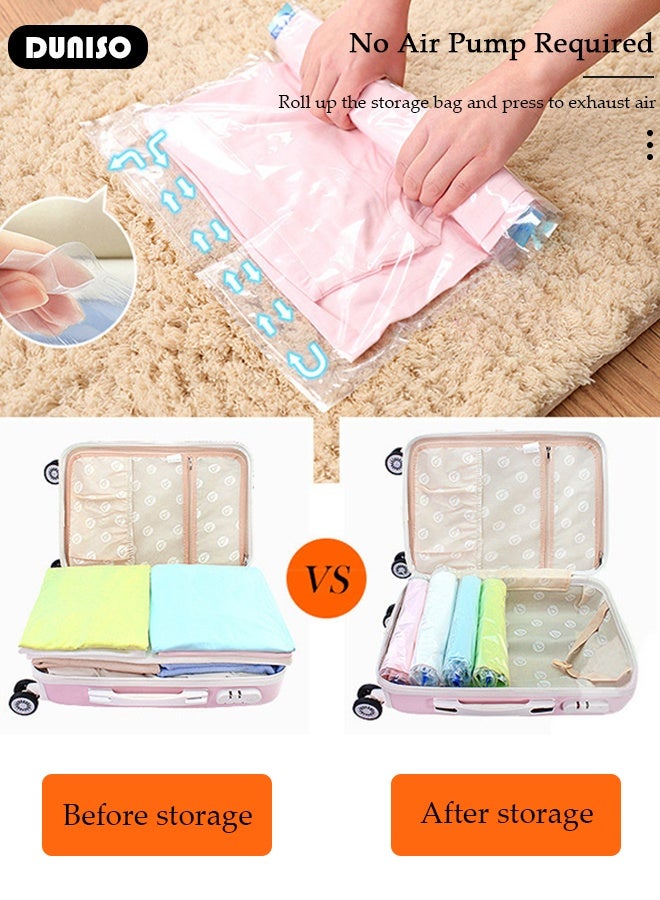 DUNISO Home Brand Vacuum Storage Bags- Pack of 10(40*60 cm) Reusable Compression Bags Space Saver for Packing, Clothes, Comforters, Blankets, No Pump Needed  - Image 3