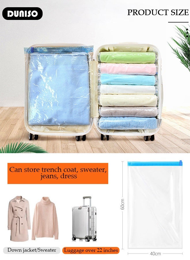 DUNISO Home Brand Vacuum Storage Bags- Pack of 10(40*60 cm) Reusable Compression Bags Space Saver for Packing, Clothes, Comforters, Blankets, No Pump Needed  - Image 2