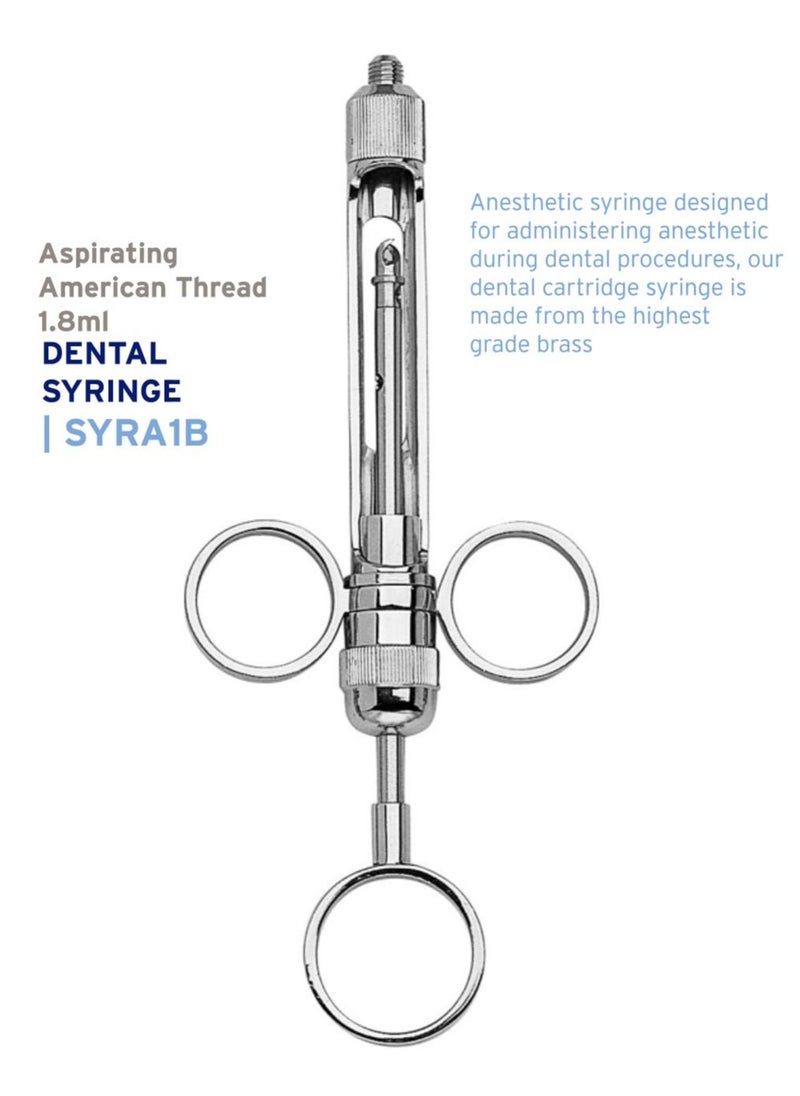 Crosstex Dental Instruments Syringe 1.8ml Aspirating American thread 
