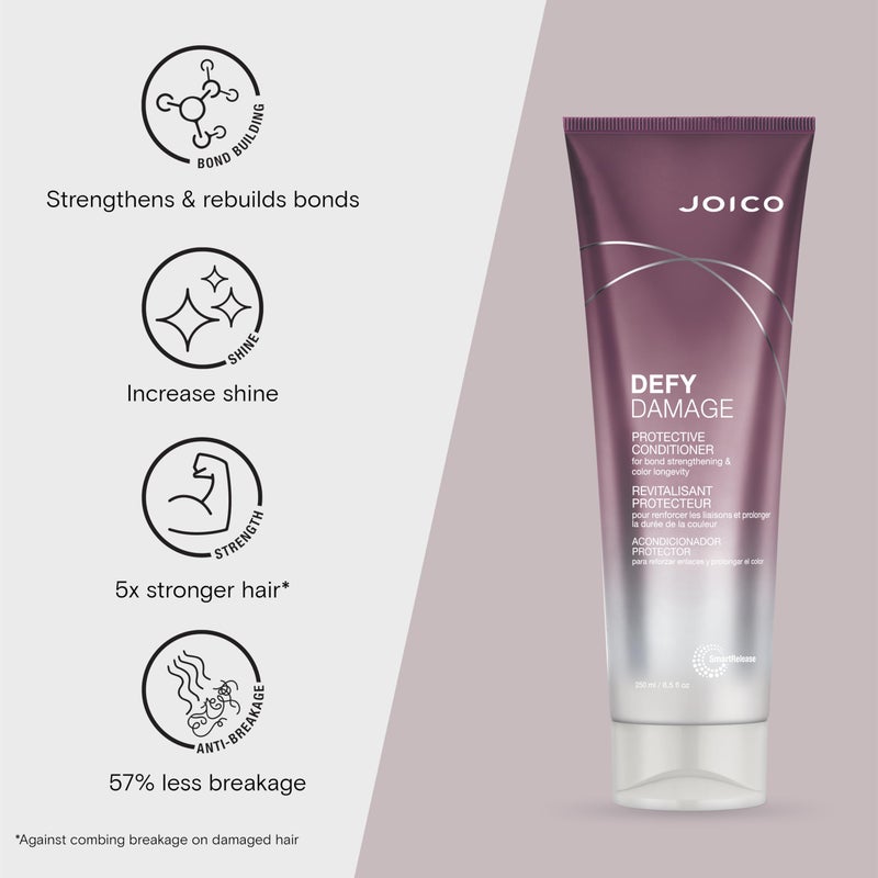 Joico Defy Damage Protective Conditioner | For Color-Treated Hair | Strengthen Bonds & Preserve Hair Color | With Moringa Seed Oil & Arginine | 8.5 Fl Oz - Image 3