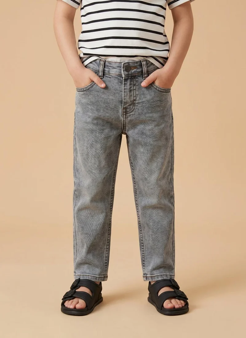 نوتيناتي Nautinati Boys Pure Cotton Mid Grey Loose Fit Jeans