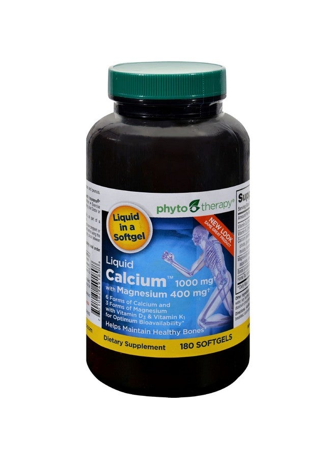 Phyto-Therapy Therapy Liquid Calcium with Magnesium - 1000 mg - 180 Softgels. - Image 1