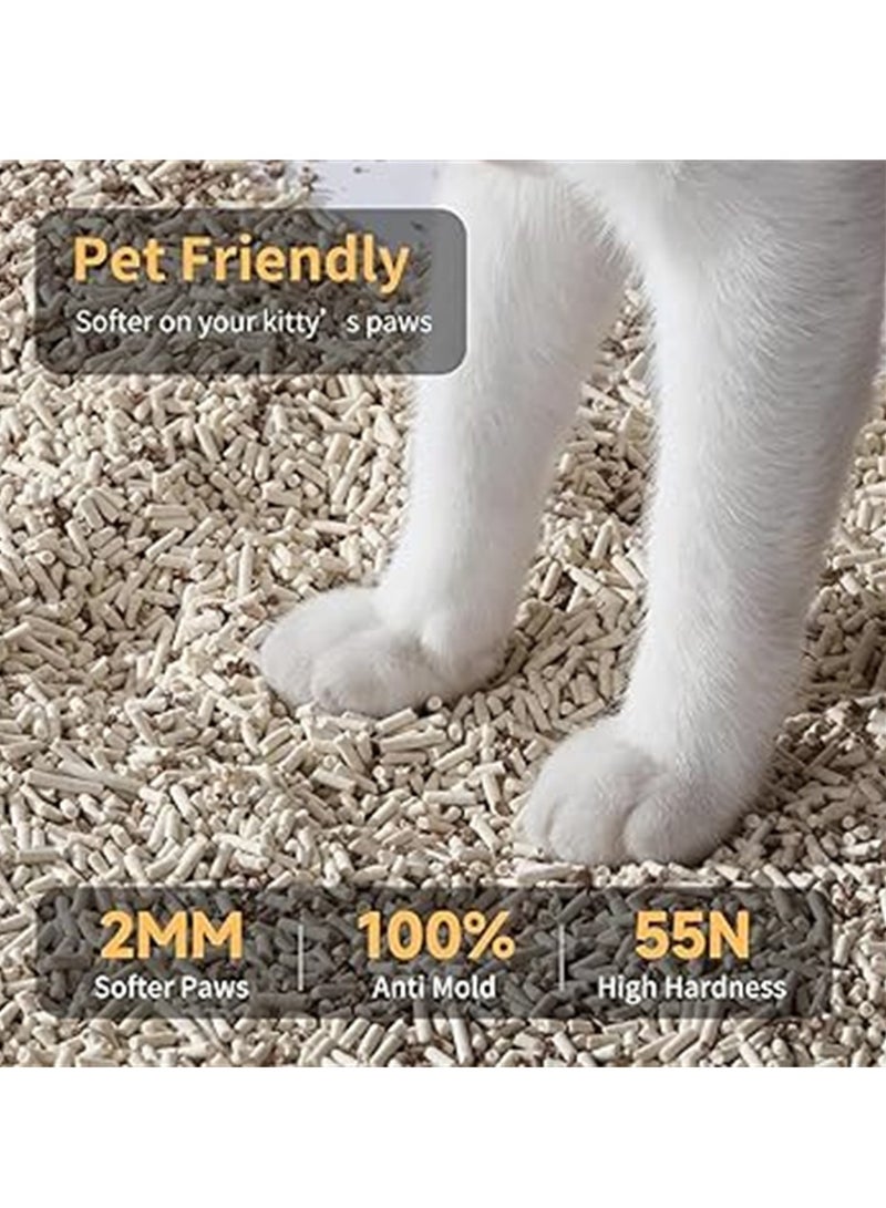 4 Packs Cat Litter, Clumping Biodegradable Absorbent Fragrance Soft Natural Been Tofu Cat Litter (Mixed Bentonite Original, 4 Packs, 24L) - Image 5