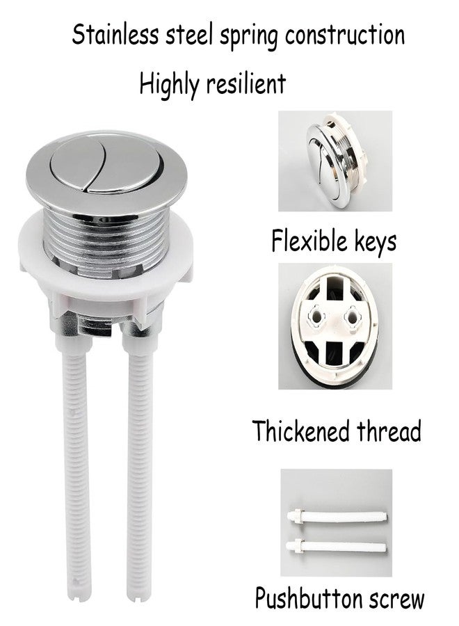 Anglepingping Toilet Tank Push Button Toilet Button Dual Push Flushing Toilet Button Toilet Button Valve Replacement Kit with Thread Diameter,for Glacier Bay Aquasource TOTO, American Standard（38mm/1.5 inch） - Image 3
