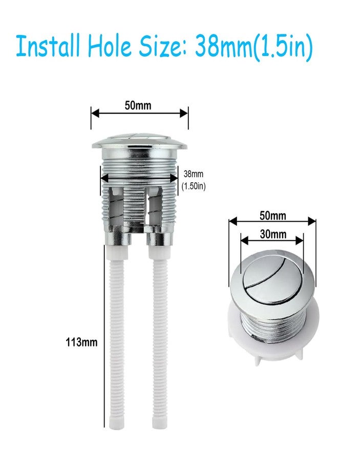 Anglepingping Toilet Tank Push Button Toilet Button Dual Push Flushing Toilet Button Toilet Button Valve Replacement Kit with Thread Diameter,for Glacier Bay Aquasource TOTO, American Standard（38mm/1.5 inch） - Image 5