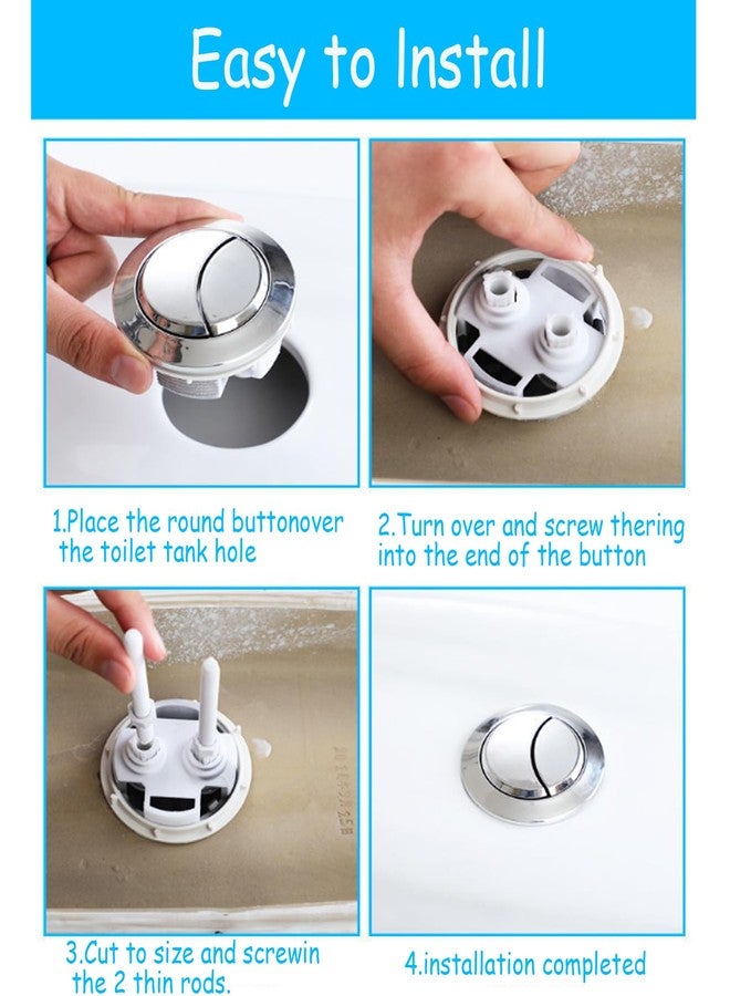 Anglepingping Toilet Tank Push Button Toilet Button Dual Push Flushing Toilet Button Toilet Button Valve Replacement Kit with Thread Diameter,for Glacier Bay Aquasource TOTO, American Standard（38mm/1.5 inch） - Image 4