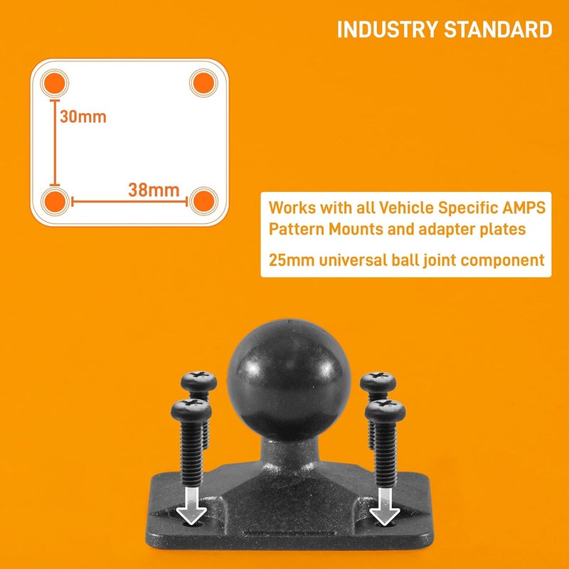 iBOLT 25mm / 1 inch Composite AMPS Adapter Plate for Industry Standard Dual Ball Socket mounting arms,25mm Composite,IBPB-33880 - Image 5