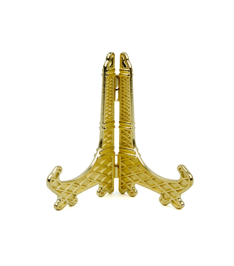 Daiso Interior Easel Stand, Gold, Decorative Metal Display Easel for Frames, Artwork, Photos, Plates & Home Décor - Image 2