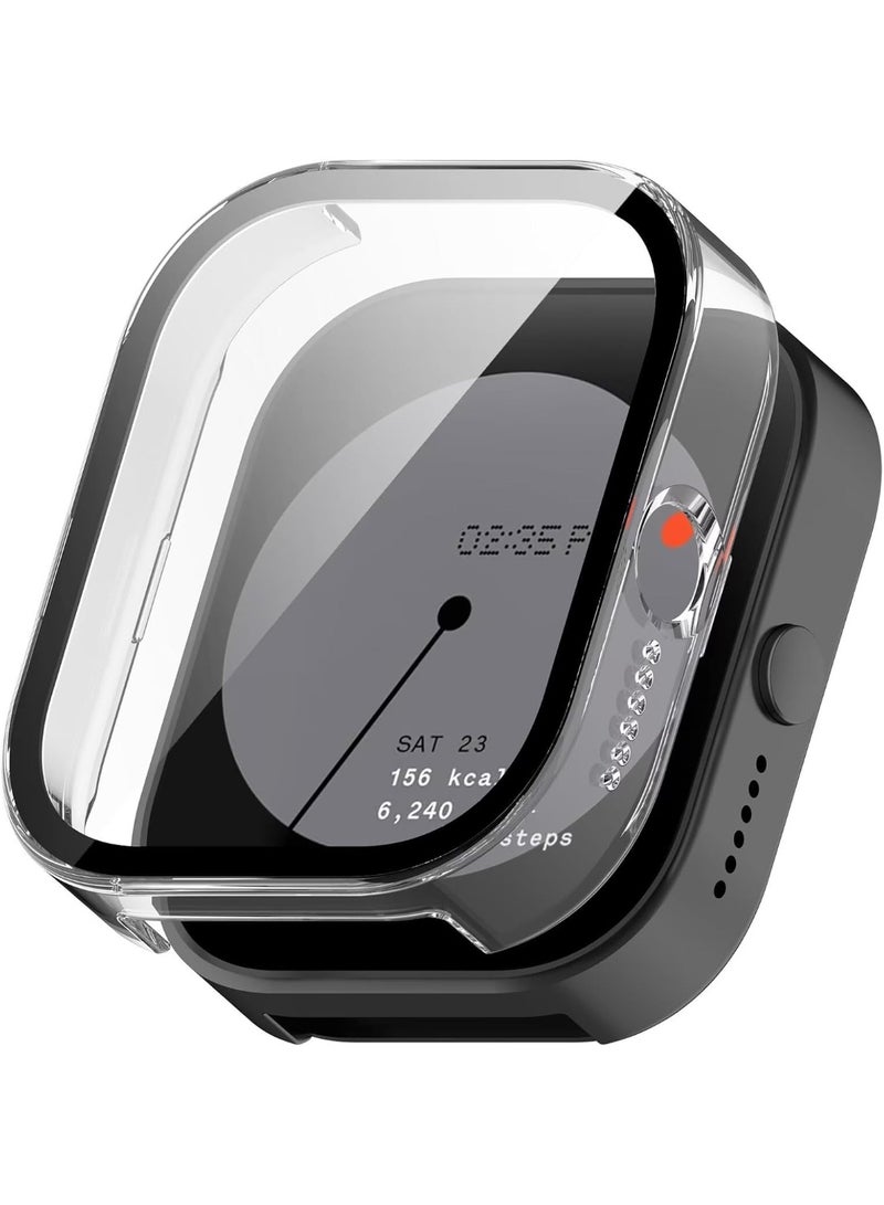 Case Compatible with CMF by Nothing Watch Pro, Full Coverage Slim Hard Case Protective Bumper Built-in Tempered Glass Screen Protector Shell for CMF by Nothing Watch Pro (Clear) - Image 2