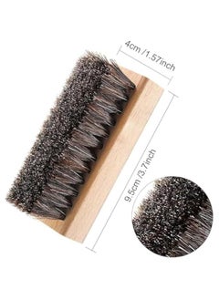 MOXO 3Pcs Sneaker Shoe Cleaner Brush Set Shoes Clean Brush Kit Both Horsehair and Plastic Bristles with Microfiber Cloth  - Image 2