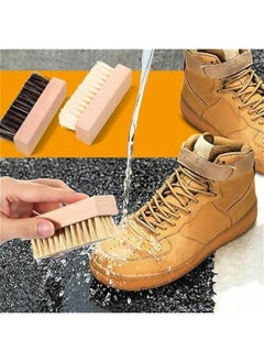 MOXO 3Pcs Sneaker Shoe Cleaner Brush Set Shoes Clean Brush Kit Both Horsehair and Plastic Bristles with Microfiber Cloth  - Image 4