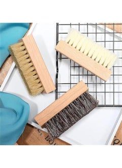 MOXO 3Pcs Sneaker Shoe Cleaner Brush Set Shoes Clean Brush Kit Both Horsehair and Plastic Bristles with Microfiber Cloth  - Image 5