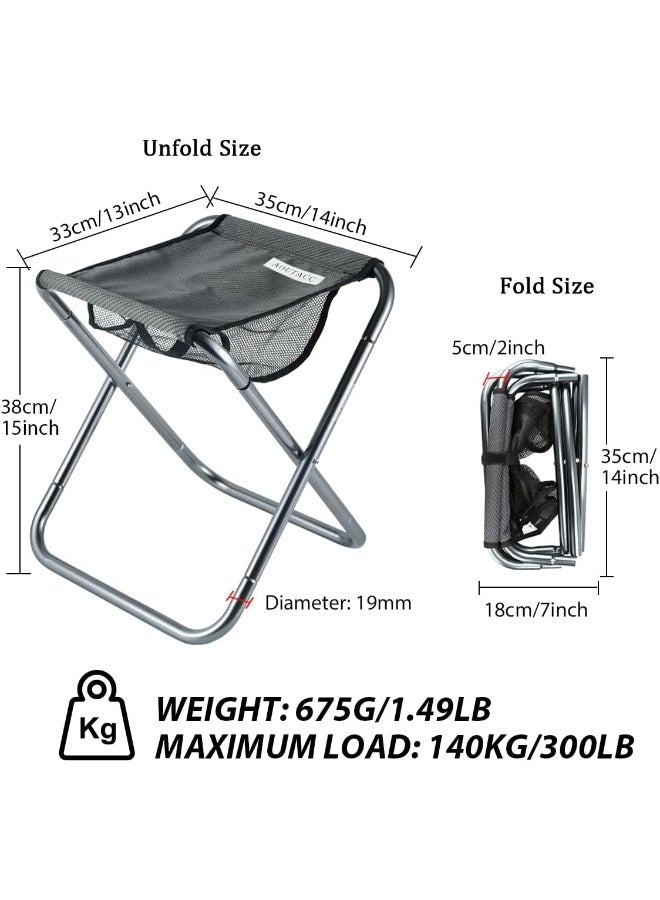Aoutacc Portable Folding Stool Aoutacc Collapsible Outdoor Portable Chairs for Adults Small Lightweight Sturdy Camping Stool for Garden Fishing Kitchen Travel Hiking and Beach - Image 1