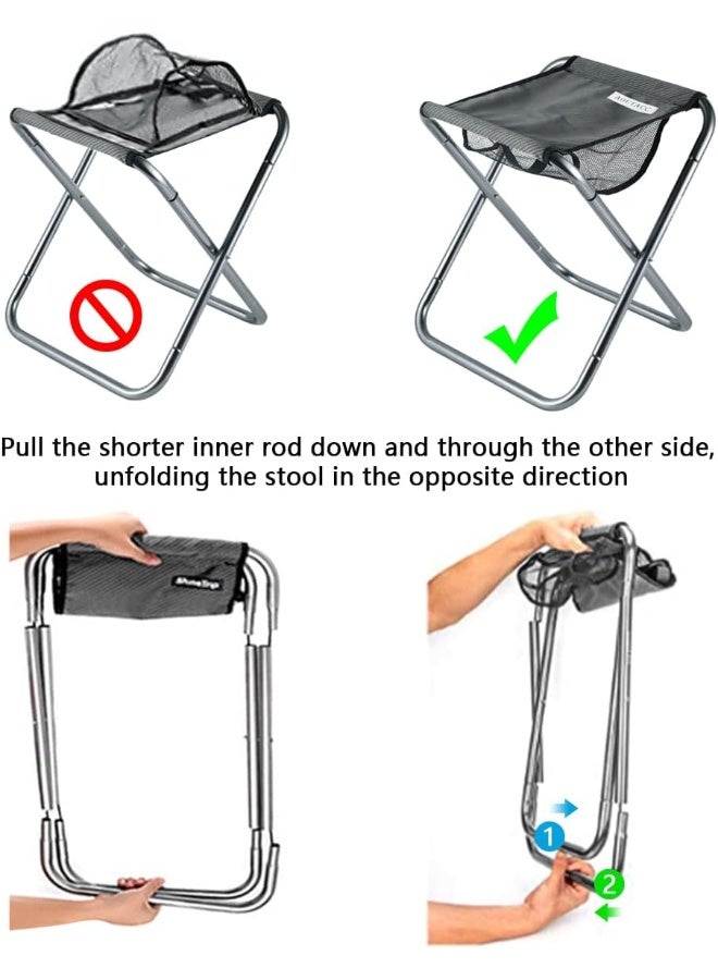 Aoutacc Portable Folding Stool Aoutacc Collapsible Outdoor Portable Chairs for Adults Small Lightweight Sturdy Camping Stool for Garden Fishing Kitchen Travel Hiking and Beach - Image 3