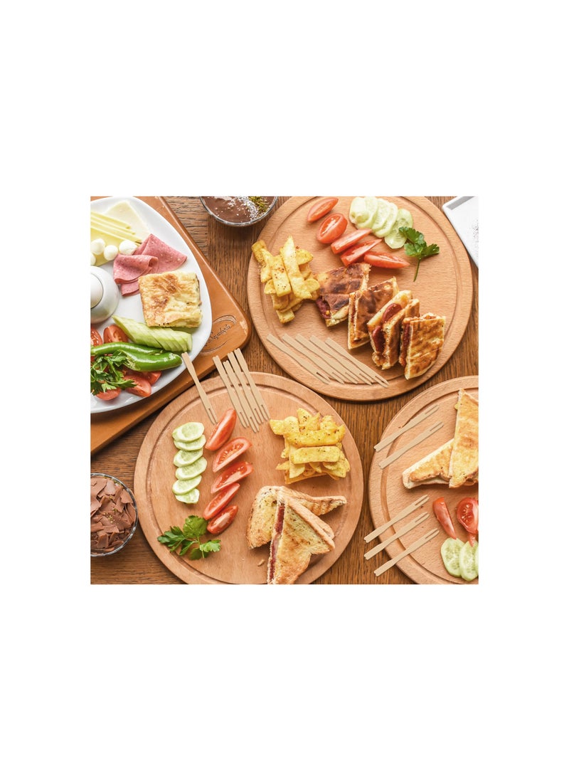 Generic - Natural Bamboo Mini Forks - 1000 PCS Disposable Blunt End Appetizer Forks for Charcuterie Boards, Kids Safe Tiny Toothpicks for Party Fruits and Appetizers. - Image 1