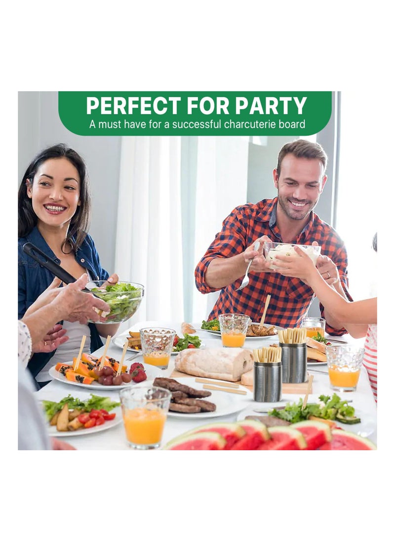 Generic - Natural Bamboo Mini Forks - 1000 PCS Disposable Blunt End Appetizer Forks for Charcuterie Boards, Kids Safe Tiny Toothpicks for Party Fruits and Appetizers. - Image 1