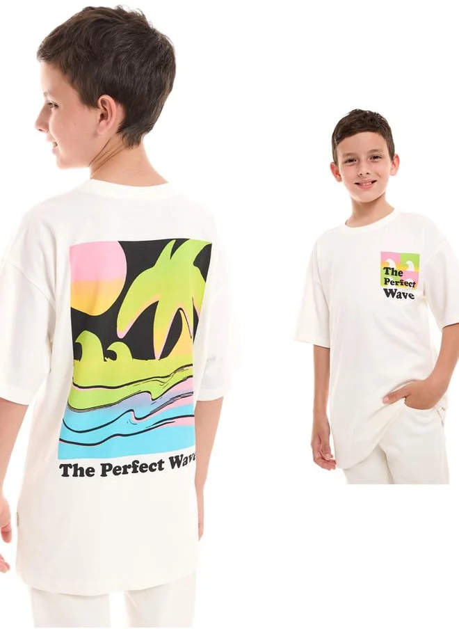 victor and jane Perfect Waves Graphic Print Oversized T-Shirt by Styli