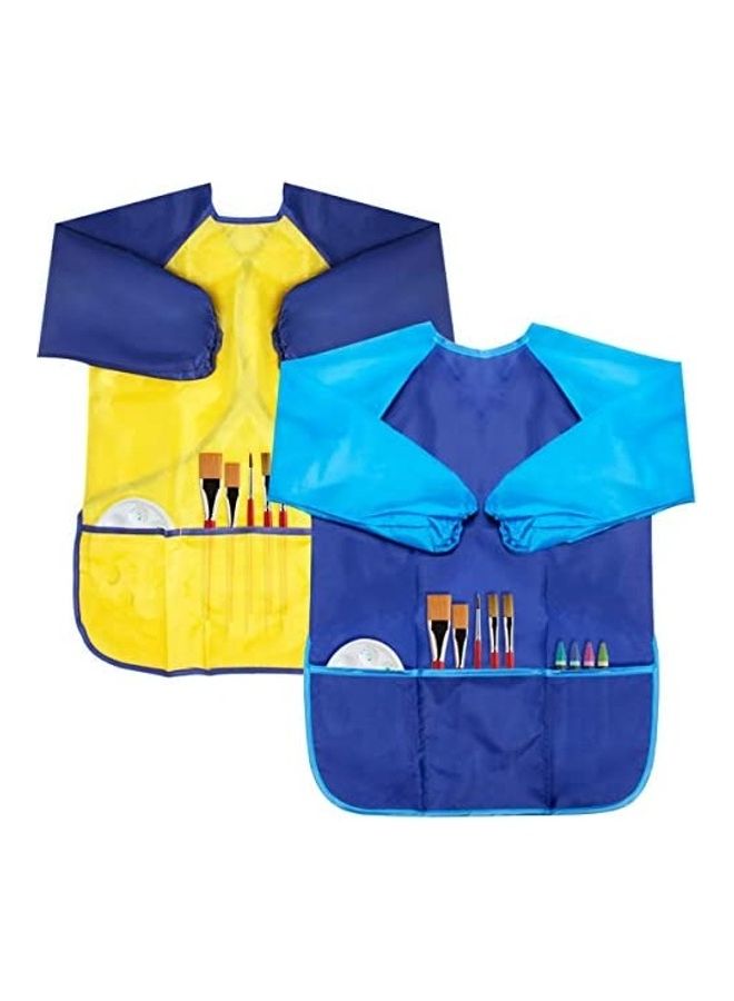 NIBEMINENT 2-Pack Waterproof Artist Painting Aprons For Kids