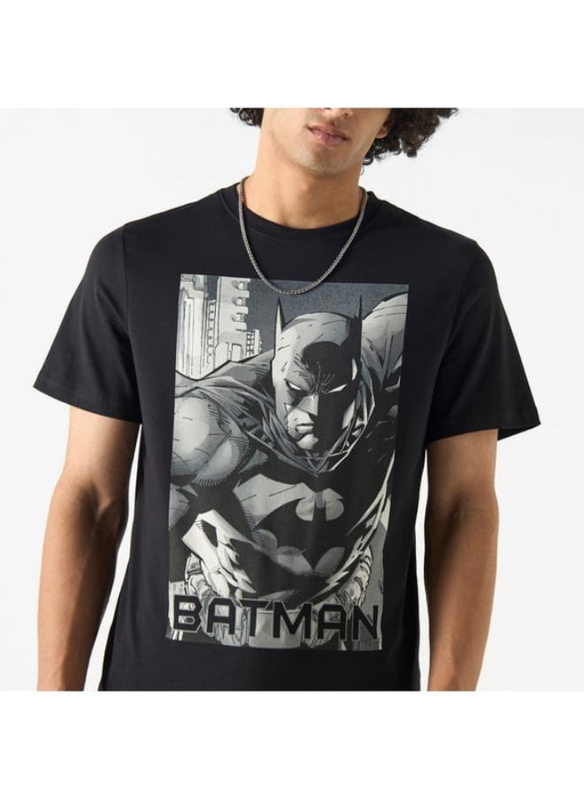 SP Characters Batman Print Crew Neck T-shirt with Short Sleeves  - Image 4