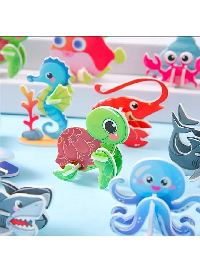 120 Pcs 3D Puzzle Craft Paper Set 30 Ocean 30 Animal 30 Dinosaur 30 Airplane 30 Tank Hands On Educational Toy Birthday Gift - Image 3