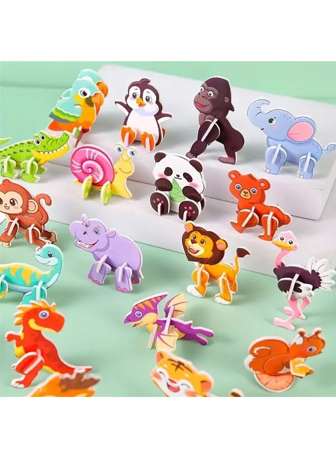120 Pcs 3D Puzzle Craft Paper Set 30 Ocean 30 Animal 30 Dinosaur 30 Airplane 30 Tank Hands On Educational Toy Birthday Gift - Image 5