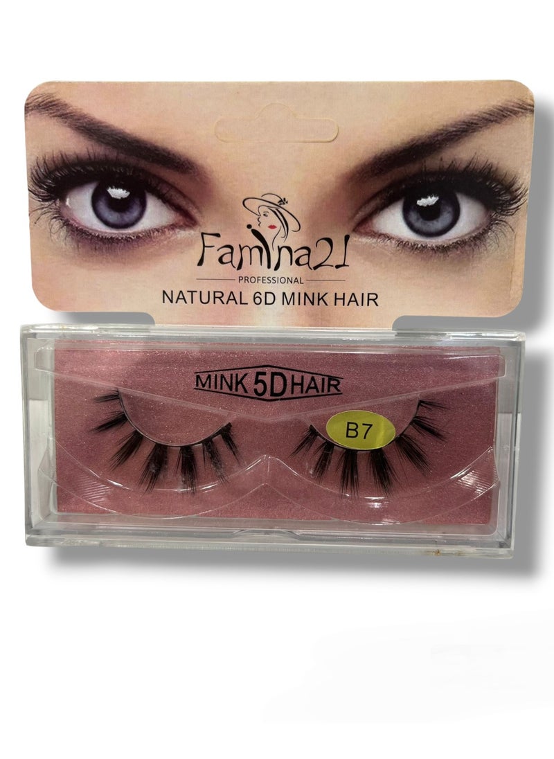 FAMINA21 Famina21 Natural 6D/5D Mink Hair Eyelashes - Set of 30 Models (B7) 