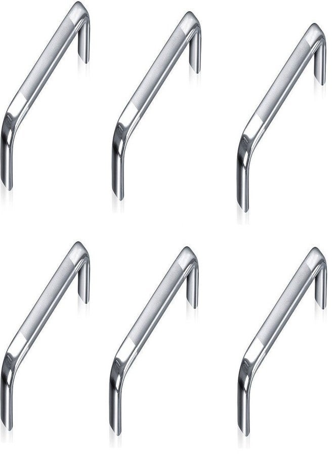A & Y Traders Stainless Steel Oval D Drawer or Cabinet Handles Pack of 6 with Bolts (4 Inch, Chrome Finish) - Image 1
