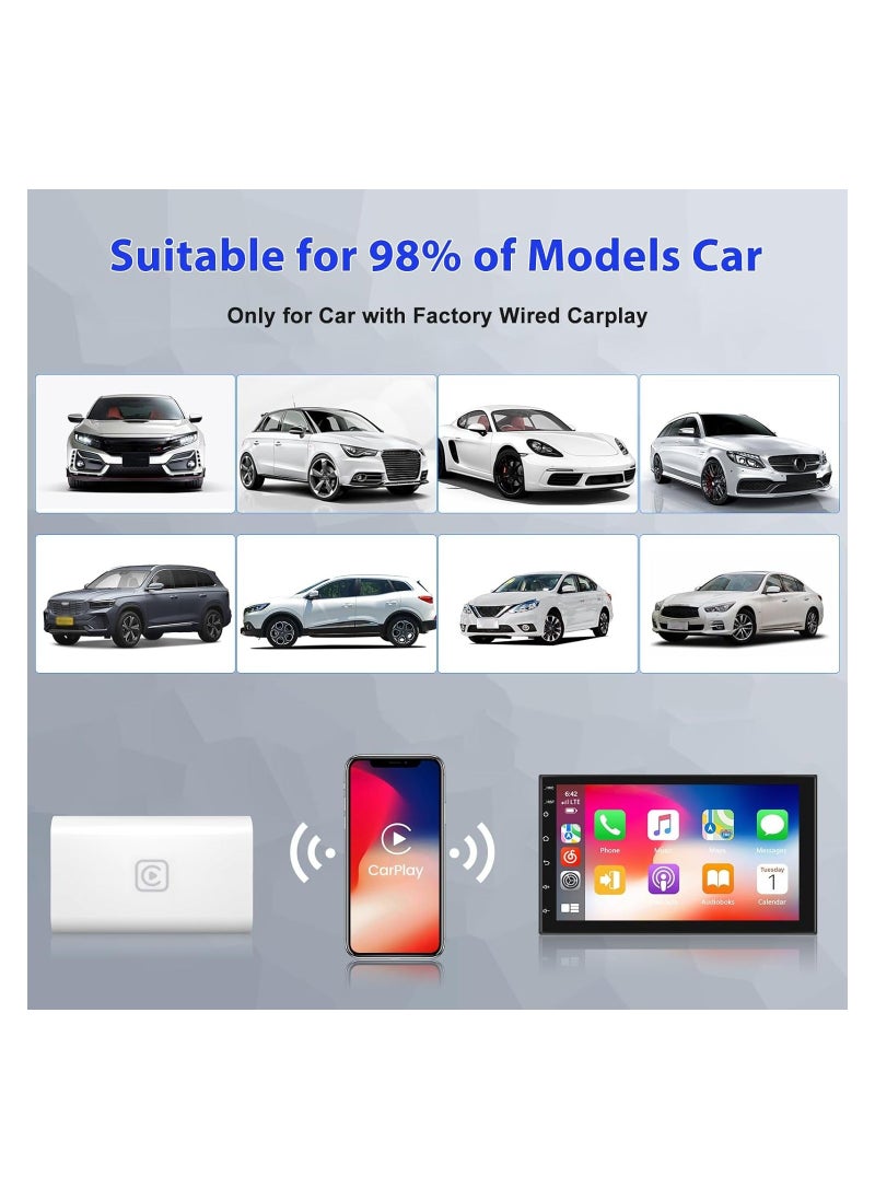 Generic - Wireless Carplay Adapter, for Factory Wired Carplay Apple Bluetooth Car Play Ai Box Dongle, for iPhone Plug & Play Original Car System Upgrade, Convert Wired App to Wireless Sync App Box USB/Type-C - Image 1
