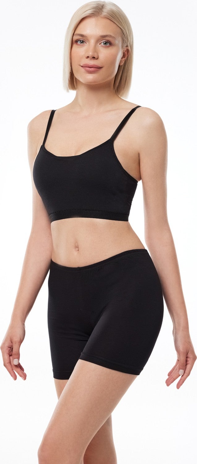 Malabadi Women's Black Modal Short Tights 185  - Image 1