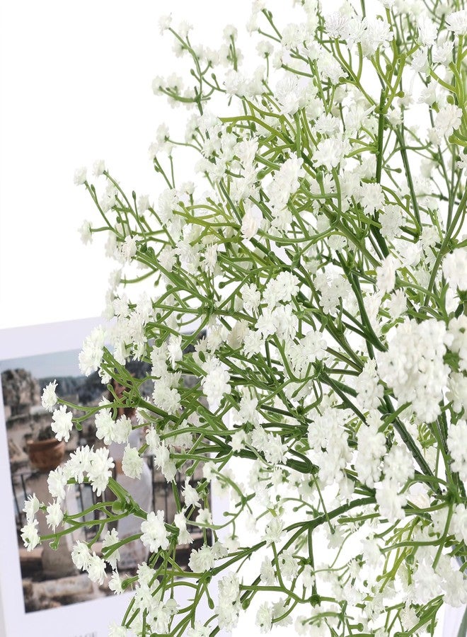 Pusuny Baby Breath Artificial Flowers,15 Pcs Gypsophila Faux White Flowers Fake Baby Breath Real Touch Flowers Bouquets for Bride Wedding Decorations Party Floral Arrangements DIY (White) - Image 3