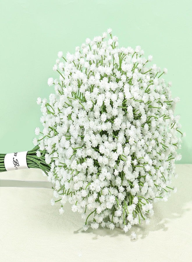 Pusuny Baby Breath Artificial Flowers,15 Pcs Gypsophila Faux White Flowers Fake Baby Breath Real Touch Flowers Bouquets for Bride Wedding Decorations Party Floral Arrangements DIY (White) - Image 1